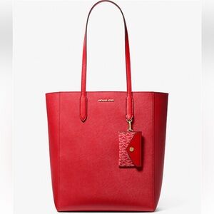 Michael Kors Vincent Large Saffiano Leather Tote Bag With Card Case-NWT